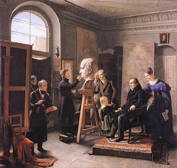 Carl Christian Vogel von Vogelstein Ludwig Tieck sitting to the Portrait Sculptor David d'Angers